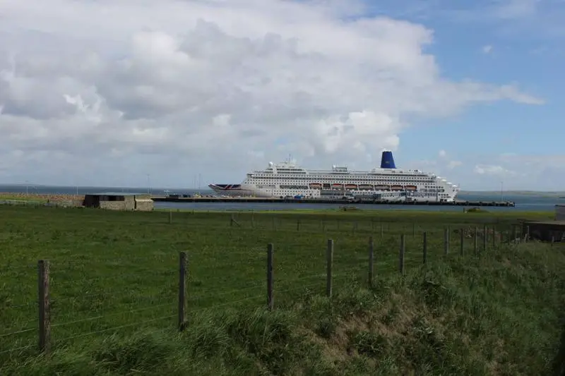cruise ship docked at the port of Kirkwall, Scotland