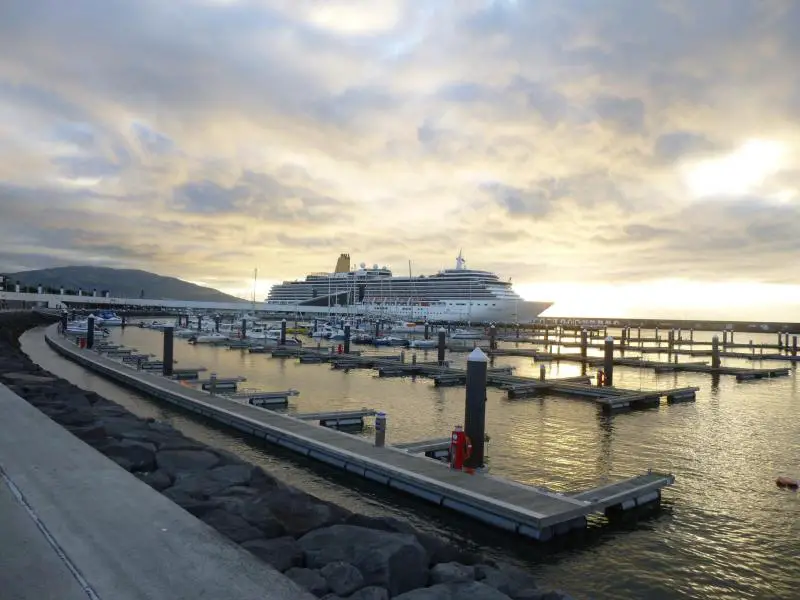 Costa cruise ship docked at the port of Ponta Delgada, Azores