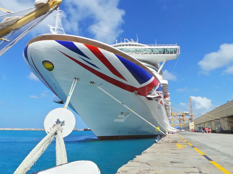 P&O Azura cruise ship sailing from homeport