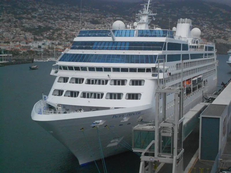Pacific Princess cruise ship sailing from home port