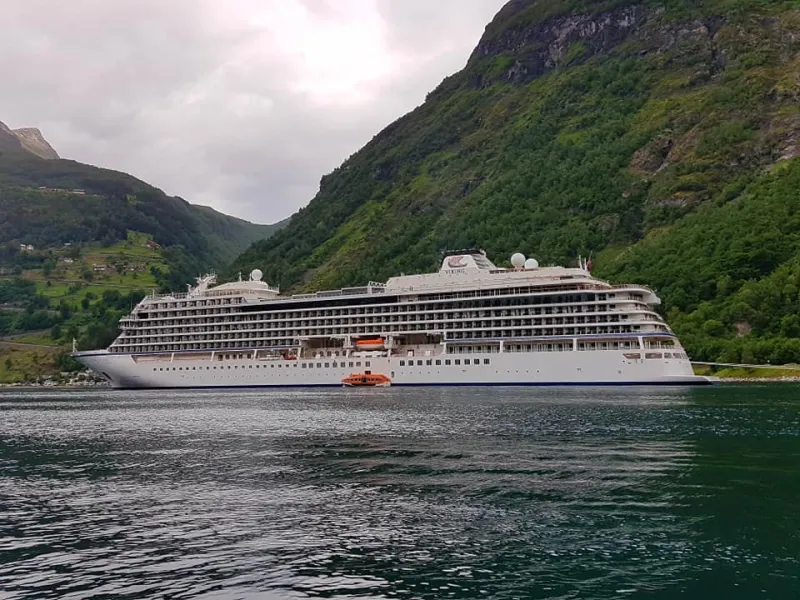 Viking Jupiter cruise ship sailing from home port