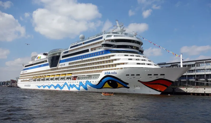 The AIDAstella in port of Hamburg