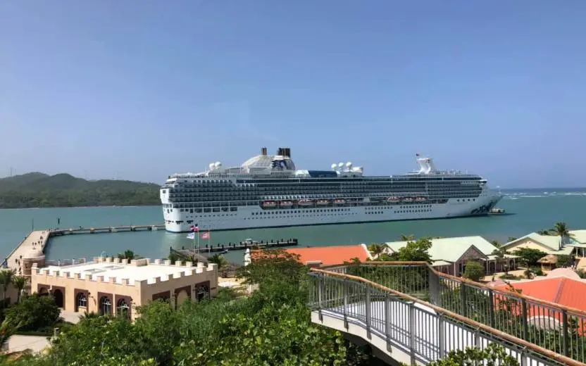 cruise ship docked at the port of Amber Cove, Dominican Republic