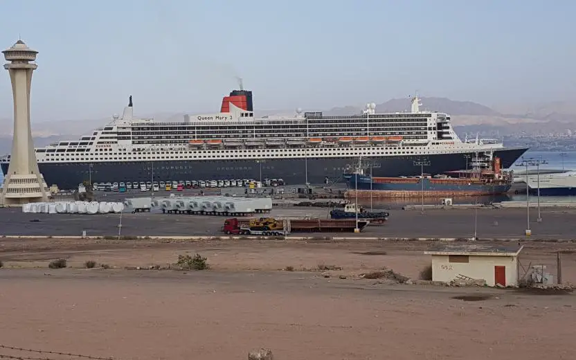 Cruise ship docked at the port of Aqaba, Jordan