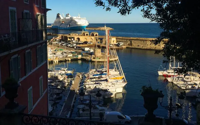 Cruise ship docked at the port of Bastia, Corsica