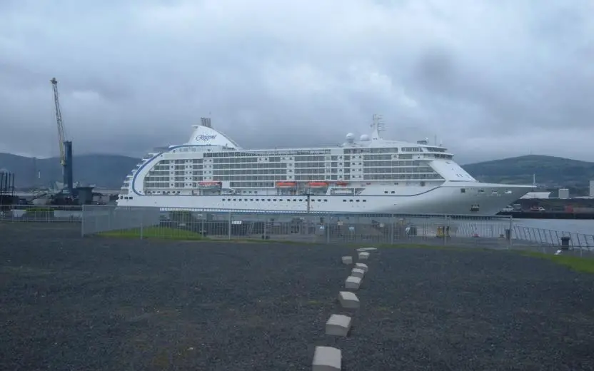 Regent cruise ship docked at the port of Belfast, Northern Ireland