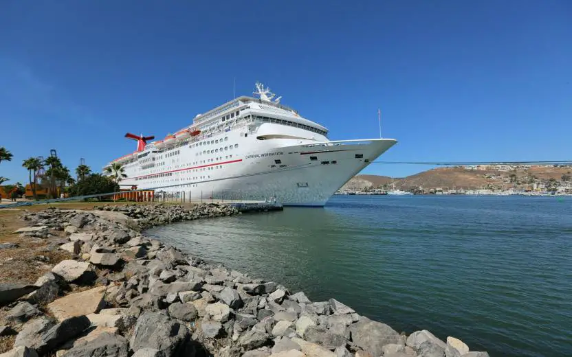 Carnival cruise ship docked at the port of Ensenada, Mexico