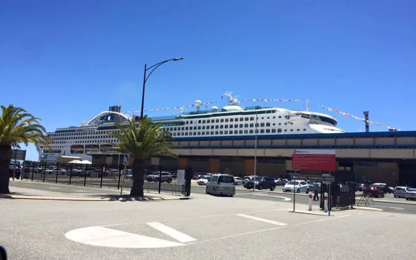 Princess cruise ship docked at the port of Fremantle, Australia