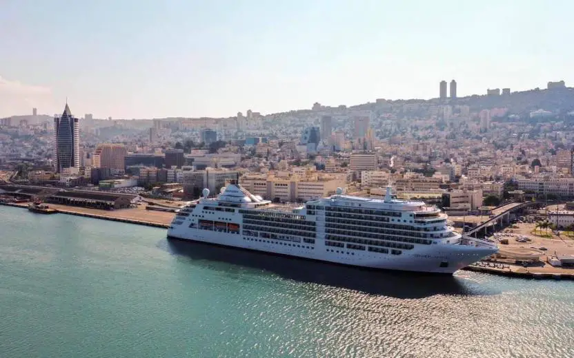Cruise ship docked at the port of Haifa, Israel