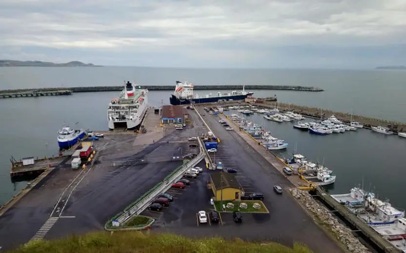 Cruise ship docked at the port of Iles de la Madeleine, Quebec