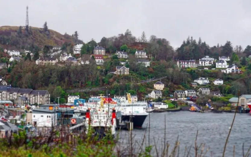 cruise ship docked at the port of Oban, Scotland