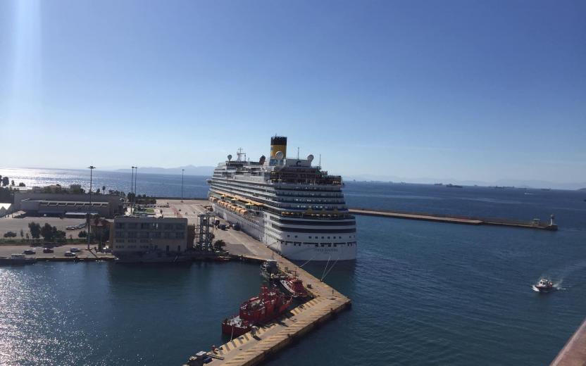 Cruise ship docked at the port of Piraeus (Athens), Greece
