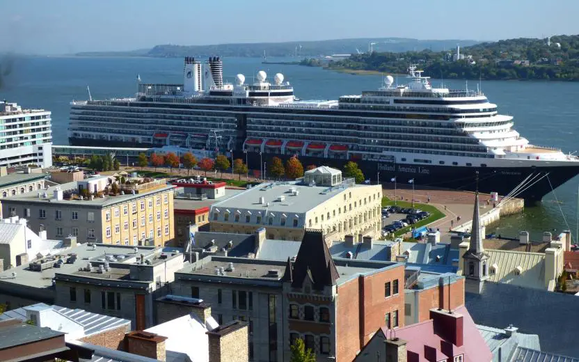 Cruise ship docked at the port of Quebec City, Quebec