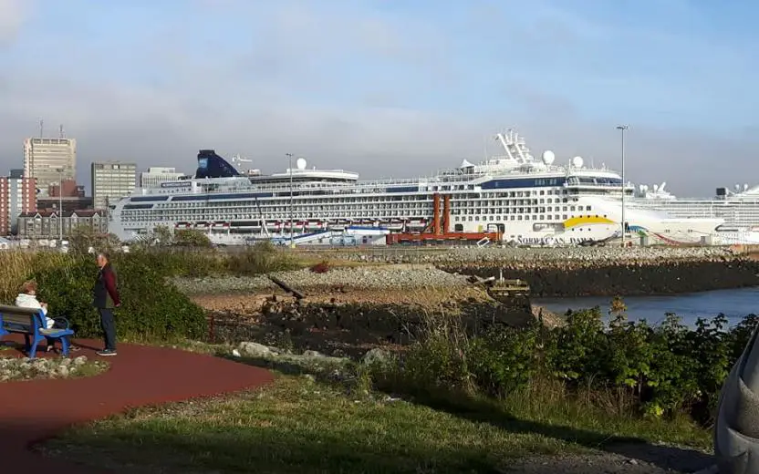 Cruise ship docked at the port of Saint John, New Brunswick