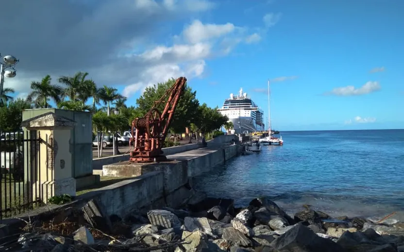 cruise ship docked at the port of St Croix, US Virgin Islands