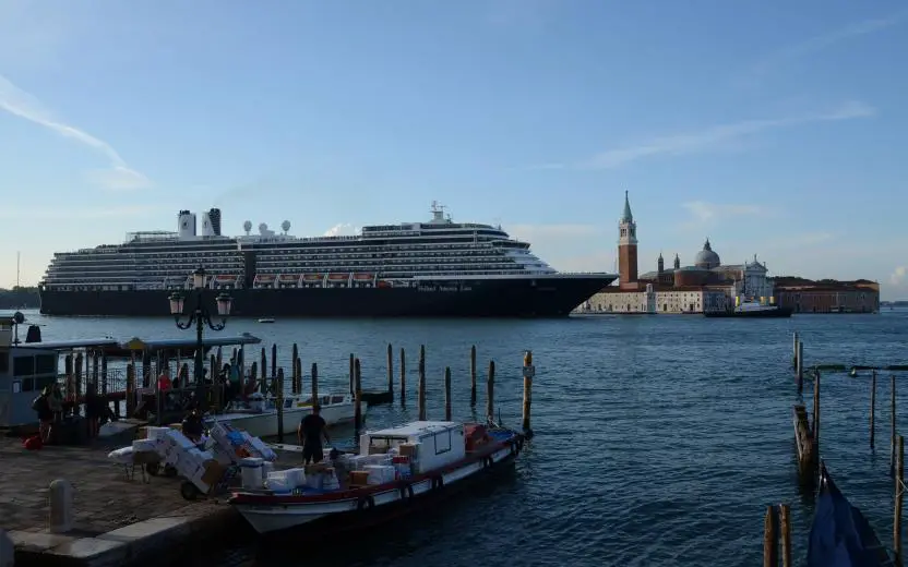 Cruise ship docked at the port of Venice, Italy