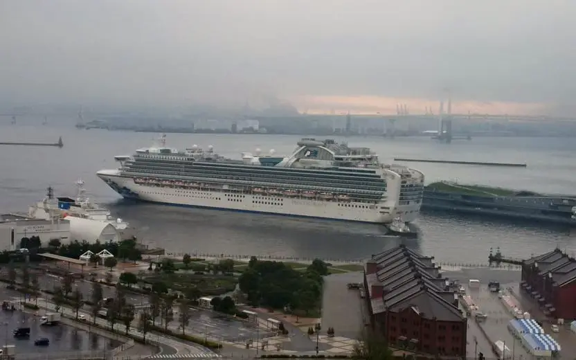 Cruise ship docked at the port of Yokohama, Japan