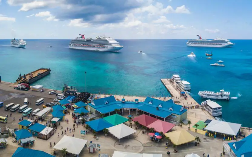 Cruise ships arriving at Georgetown Grand Cayman Island