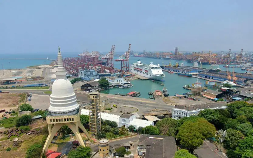 Cruise ship docked at the port of Colombo, Sri Lanka