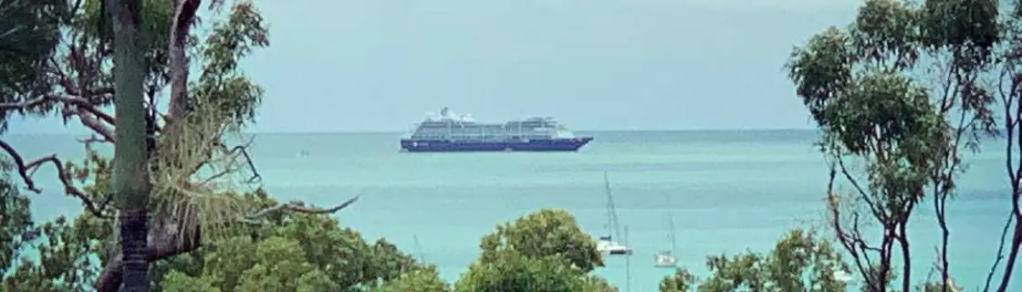 cruise ship docked at Airlie Beach, Australia