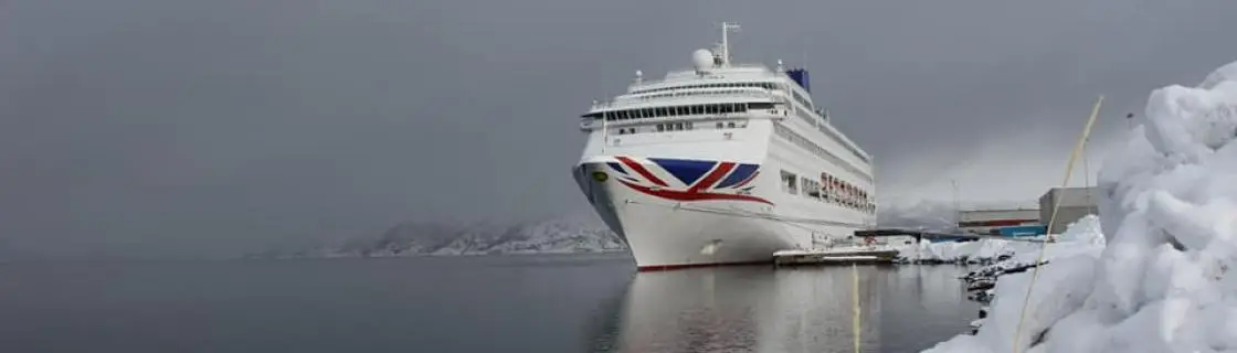 P&O Cruise ship docked at the port of Alta, Norway