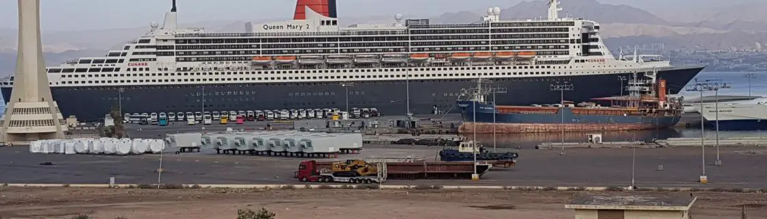 Cruise ship docked at the port of Aqaba, Jordan