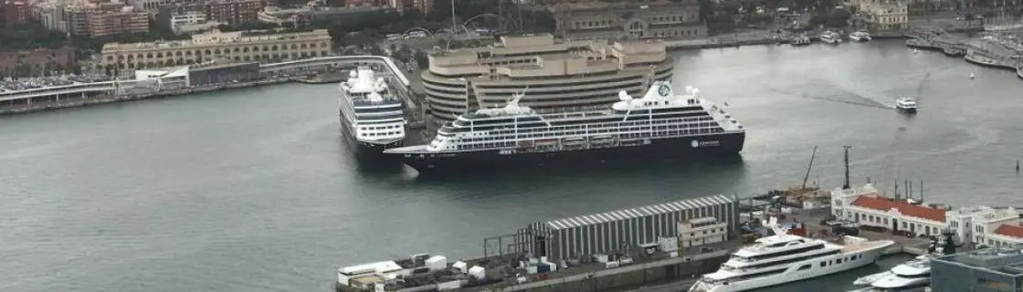 Cruise ships docked at the port of Barcelona, Spain