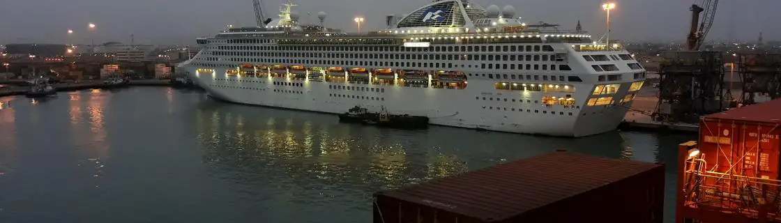 Cruise ship docked at the port of Callao (Lima), Peru