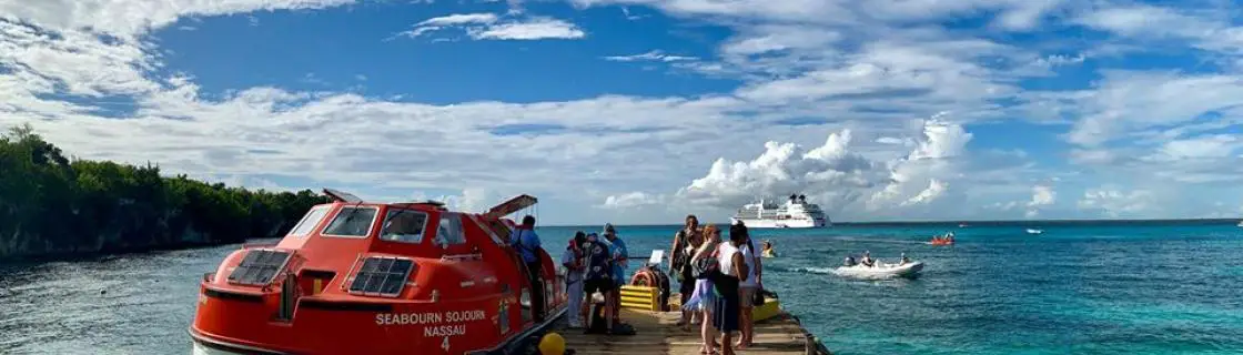 cruise ship tender boatd at Catalina Island, Dominican Republic