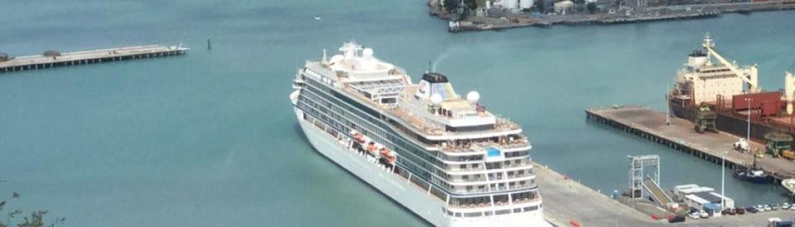 Cruise ship docked at the port of Christchurch, New Zealand