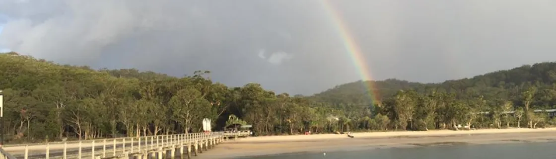 cruise ship docked at the port of Fraser Island, Australia