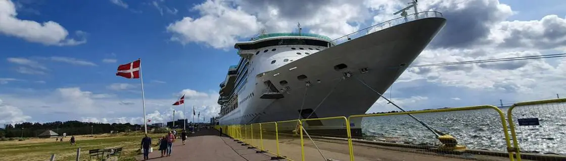 cruise ship docked at the port of Fredericia, Denmark