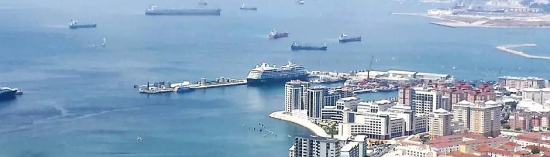 cruise ship docked at the port of Gibraltar, UK