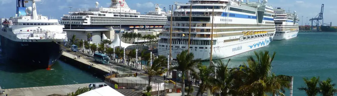 Carnival cruise ships docked at the port of Gran Canaria