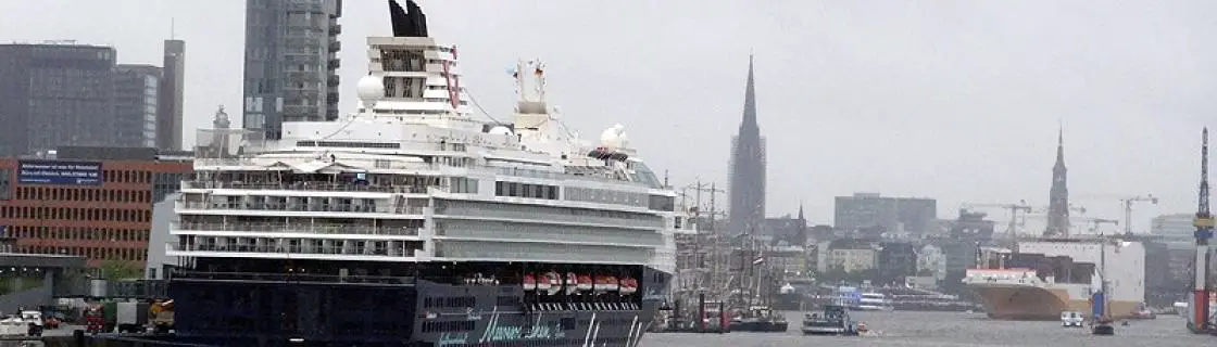 TUI Cruise ship docked at the port of Hamburg, Germany