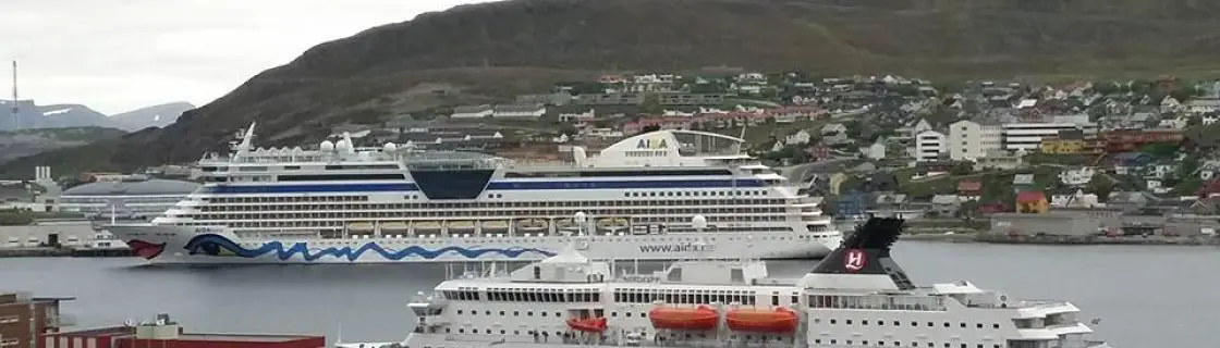 Cruise ship docked at the port of Hammerfest, Norway