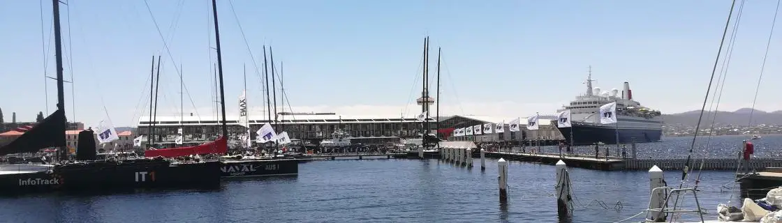 Cruise ship docked at the port of Hobart, Tasmania