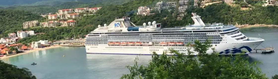Cruise ship docked at the port of Huatulco, Mexico