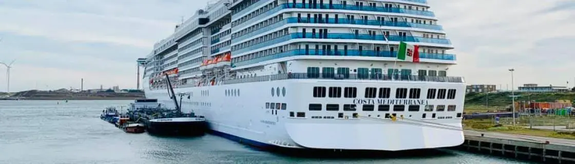 Costa cruise ship docked at the port of Ijmuiden, Holland