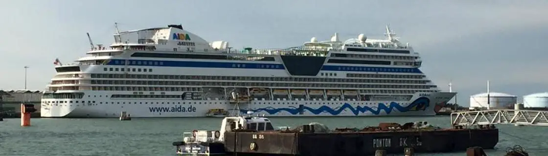 Aida cruise ship docked at the port of Le Havre (Paris), France