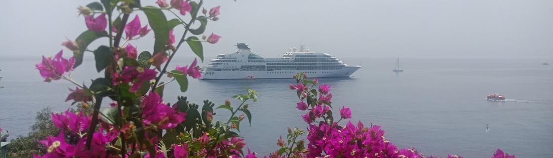 cruise ship at Lipari, Italy