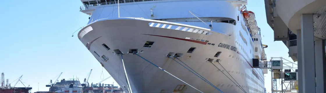 Carnival cruise ship docked in the port of Mobile, Alabama