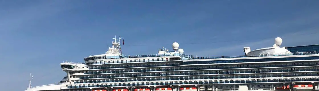 Cruise ship docked at the port of Niigata, Japan