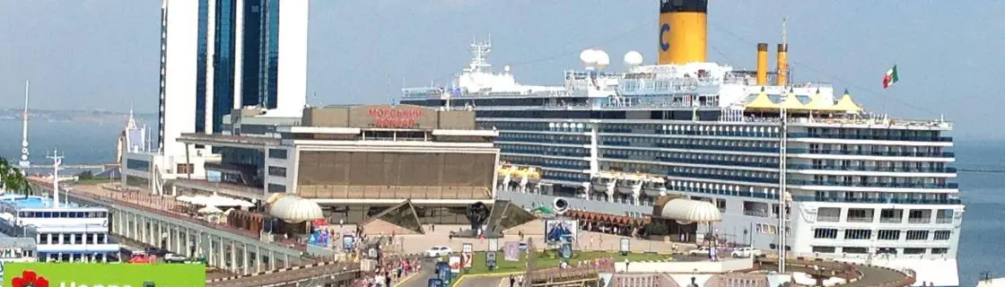 Cruise ship docked at the port of Odessa, Ukraine