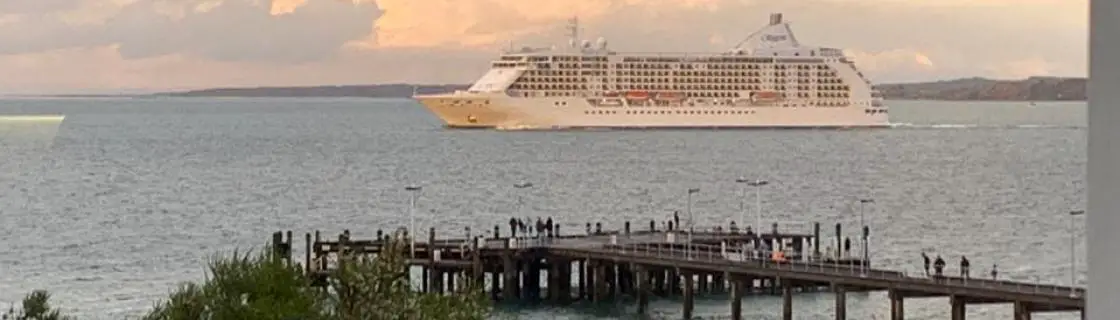 Princess cruise ship anchored at the Norfolk Island, Australia