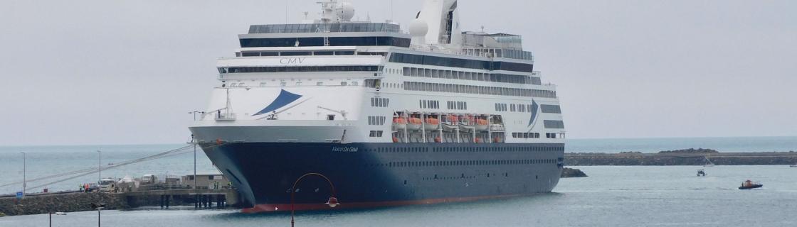 CMV cruise ship docked at the port of Portland, Australia