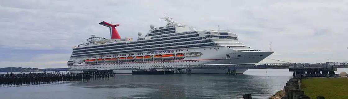 Carnival cruise ship docked at the port of Portland, Maine.