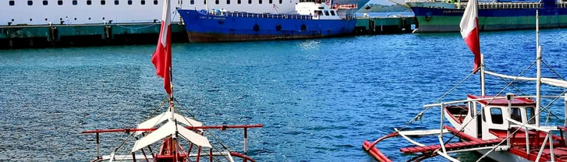 Cruise ship docked at the port of Puerto Princesa, Philippines