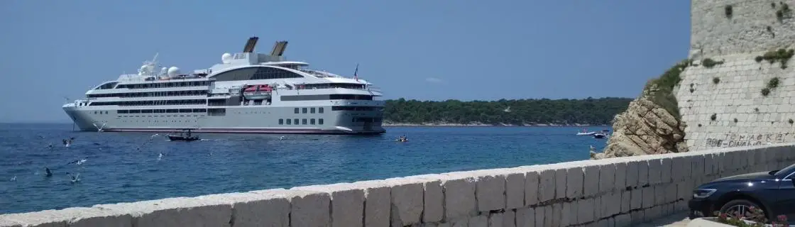 Port of Rab cruise ship in dock