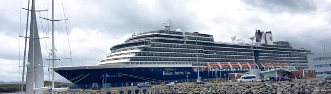 Cruise ship docked at the port of Reykjavik, Iceland